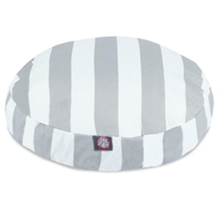MAJESTIC PET Vertical Stripe Gray Medium Round Dog Bed 78899550905
